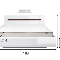 Łóżko białe połysk 180×200 ze stelażem SYDNEY Dostawa do 21 dni